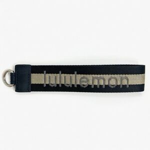 Lululemon Key Chain with Spell Out Black and Gold Polyester Gold Toned Hardware